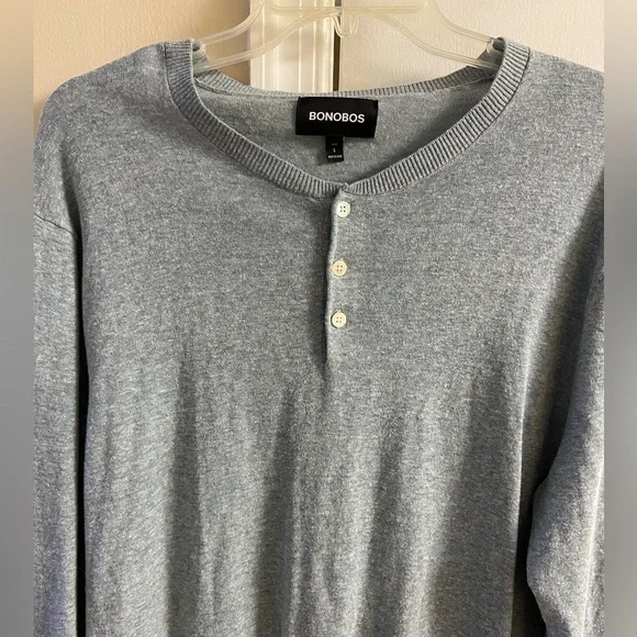 Bonobos sweater Henley men linen‎ blend Large NWOT - Picture 2 of 7